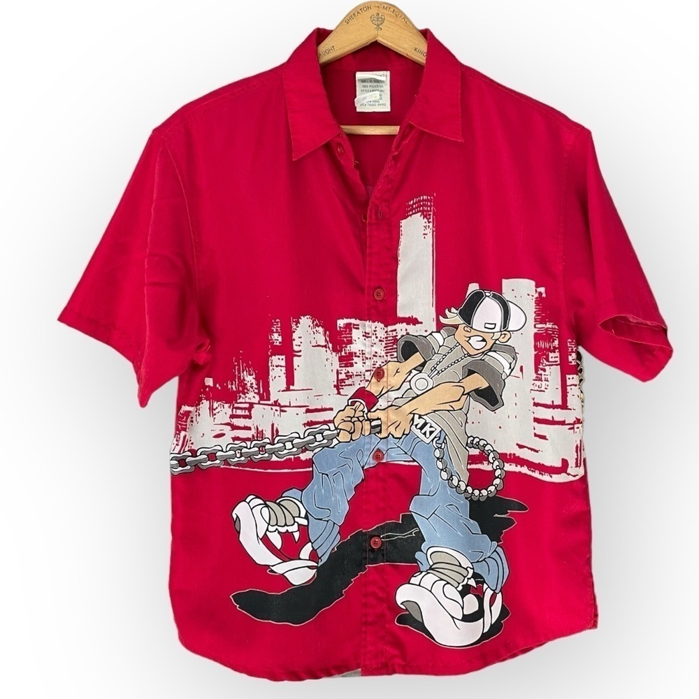 Vintage Y2K Levi's Rap Bulldog print shirt size large - Picture 1 of 16